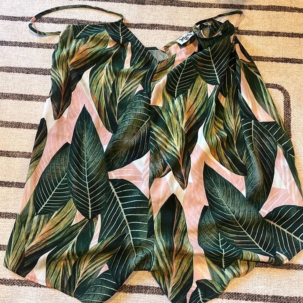 Show me your Mumu palm print pool cover up romper